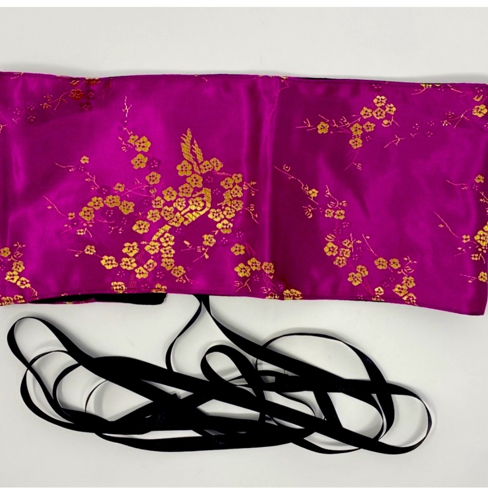 Melissa E Oriental Fabric Silk Dress Tie Belt NWOT
